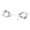 Наручники металлические Crushious Love Cuffs с искусственным белым мехом, серебристые, фото №1 — секс шоп Украина, NO TABOO