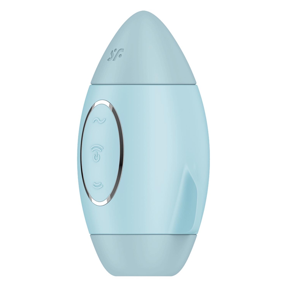 Вибратор Satisfyer Mission Control с вакуумной стимуляцией клитора, голубой, 10 х 6.6 см фото №4 — секс игрушки: Украина, NO TABOO