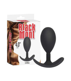 Анальная пробка Chisa Black Mont со стопером, черная, 11 х 4,2 см - No Taboo