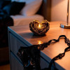 Свеча роза низкотемпературная GlowKink 38 г, для БДСМ, М, чёрная с блёстками, фото №8 — секс шоп Украина, NO TABOO