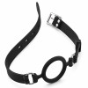 Кляп-кольцо DS Fetish на регулируемом ремешке, черный, фото №2 — секс шоп Украина, NO TABOO