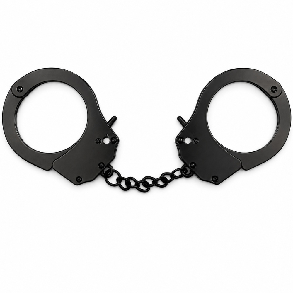 Наручники металлические DS Fetish с двумя ключиками, черные, фото №0 — секс шоп Украина, NO TABOO
