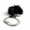 Наручники металлические WOW Fetish с суперпушистым мехом, черные, фото №4 — секс шоп Украина, NO TABOO