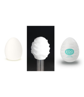 Мастурбатор яйце з рельєфом XHN WAVE Egg Easy Ona-Cap, білий, 6.8 х 5.2 см - No Taboo