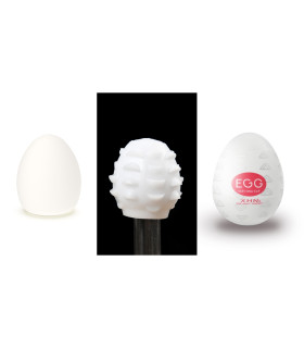 Мастурбатор яйце з рельєфом XHN STAIR Egg Easy Ona-Cap, білий, 6.8 х 5.2 см - No Taboo