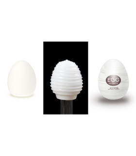 Мастурбатор яйце з рельєфом XHN THREAD Egg Easy Ona-Cap, білий, 6.8 х 5.2 см - No Taboo