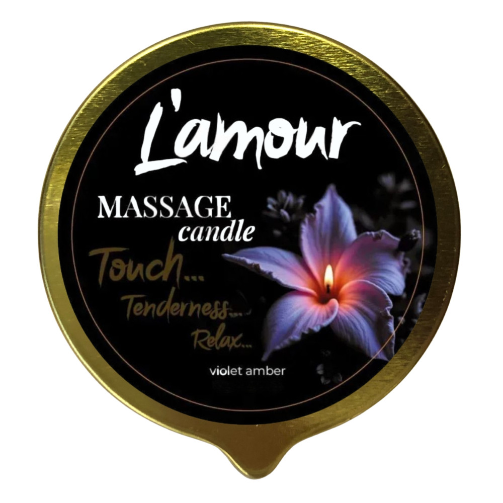 Массажная свеча, 70 мл, L'amour Violet Amber сандал + ваниль + фиалка, фото №0 — секс шоп Украина, NO TABOO