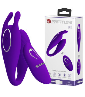 Вибратор для пар Pretty Love Bill с пультом, фиолетовый, 11.8 х 2.6 см - No Taboo