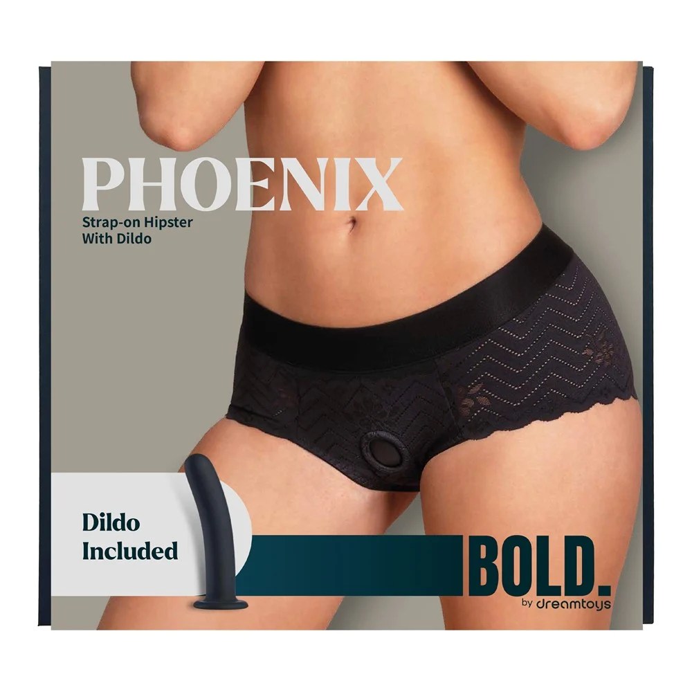 Страпон Dream Toys Phoenix, S, на кружевных трусиках, черный, 15.5 × 3 см фото №2 — секс игрушки: Украина, NO TABOO
