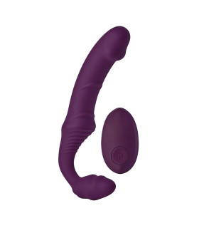 Безремневый вибрострапон Dream Toys Storm с пультом, фиолетовый, 21 х 3.9 см - No Taboo