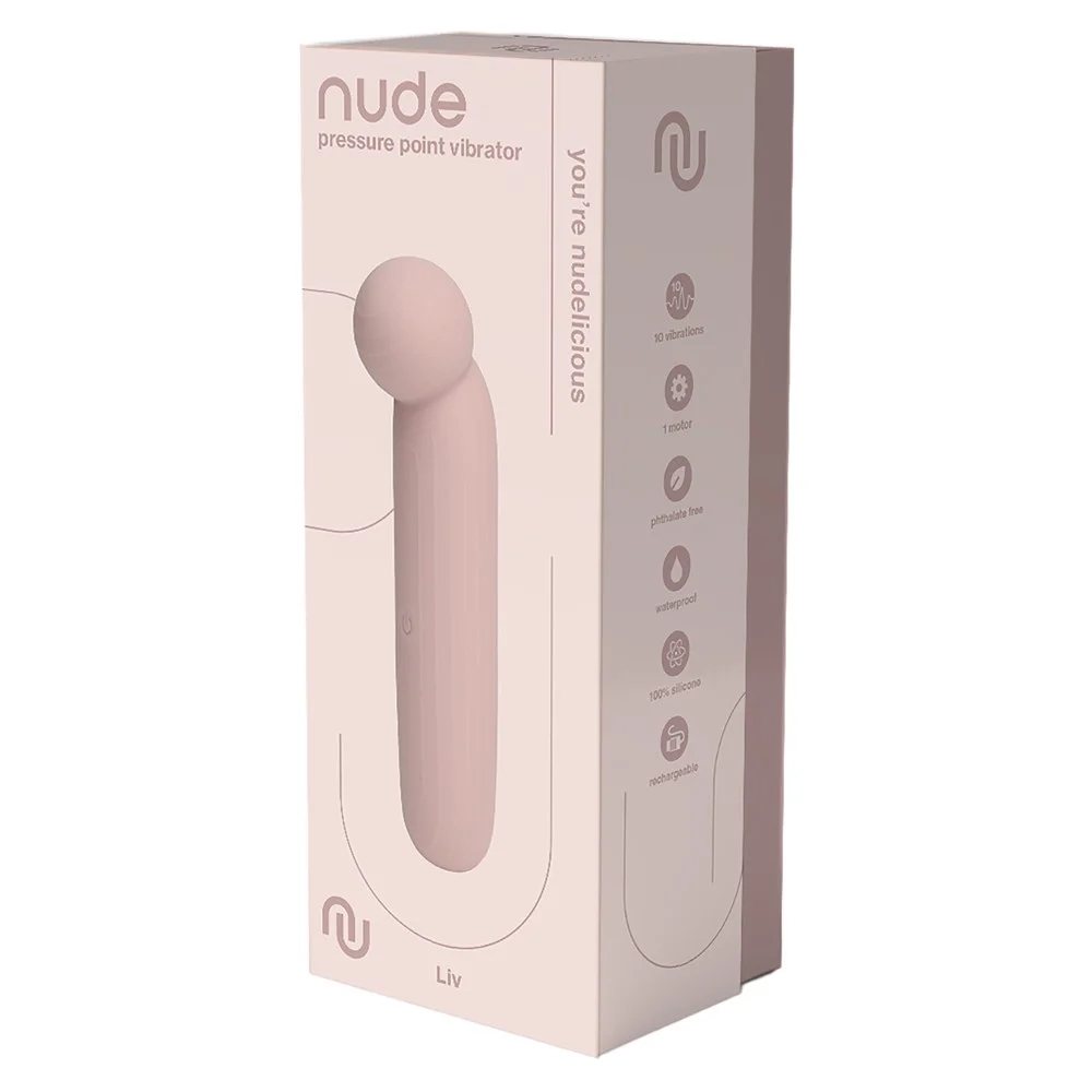 Точечный вибратор Dreamtoys Liv в формате тревел, розово-бежевый, 14.5 х 3.2 см фото №2 — секс игрушки: Украина, NO TABOO