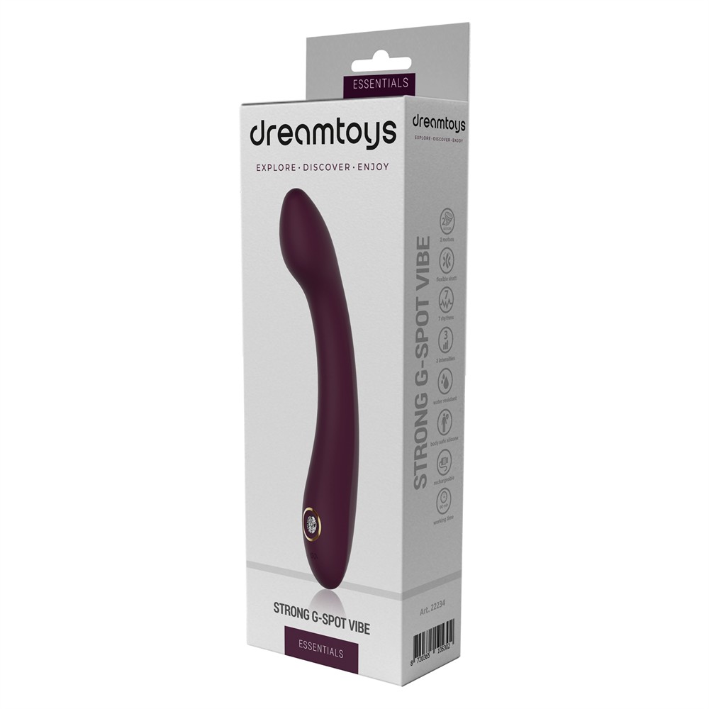 Вибратор для точки G Dream Toys Essentials со стразами, бордовый, 21.8 × 3.6 см фото №2 — секс игрушки: Украина, NO TABOO