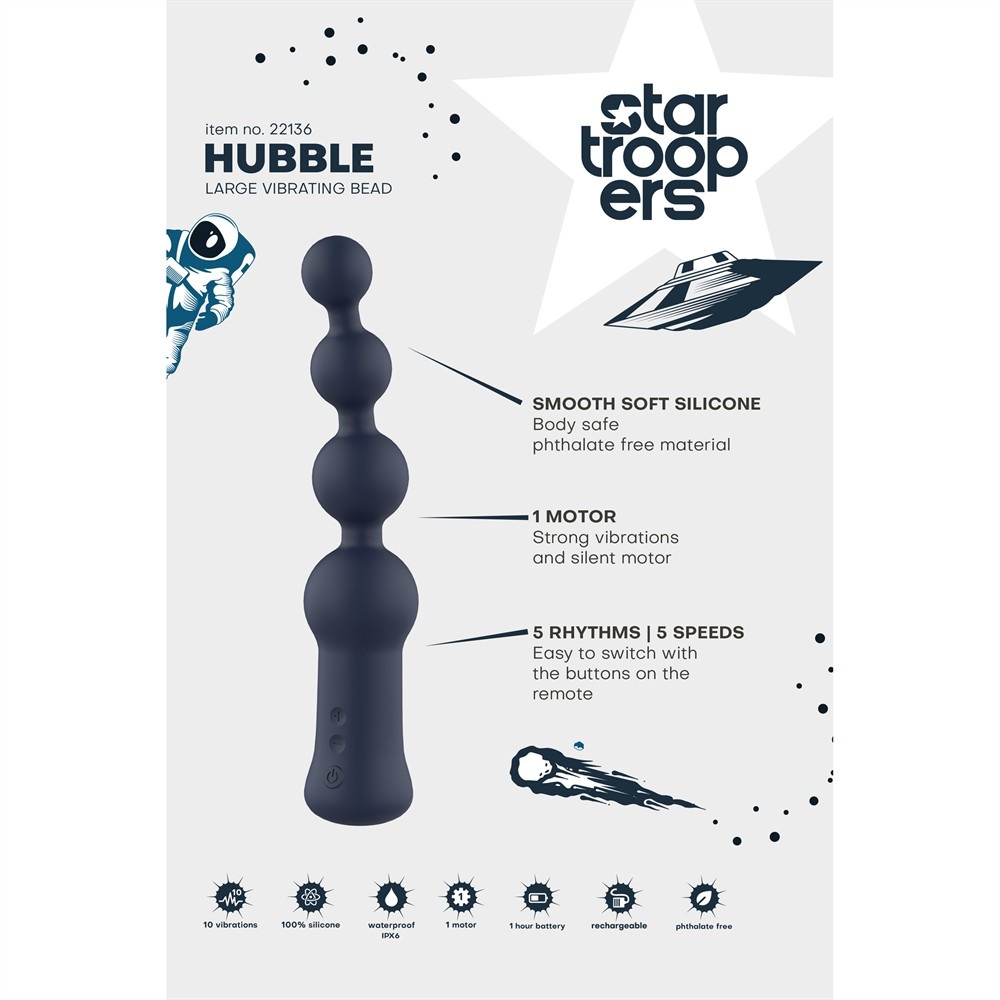 Анальный вибратор Dream Toys Hubble елочка на 4 шарика, синий, 18,6 × 4,2 см фото №10 — секс игрушки: Украина, NO TABOO