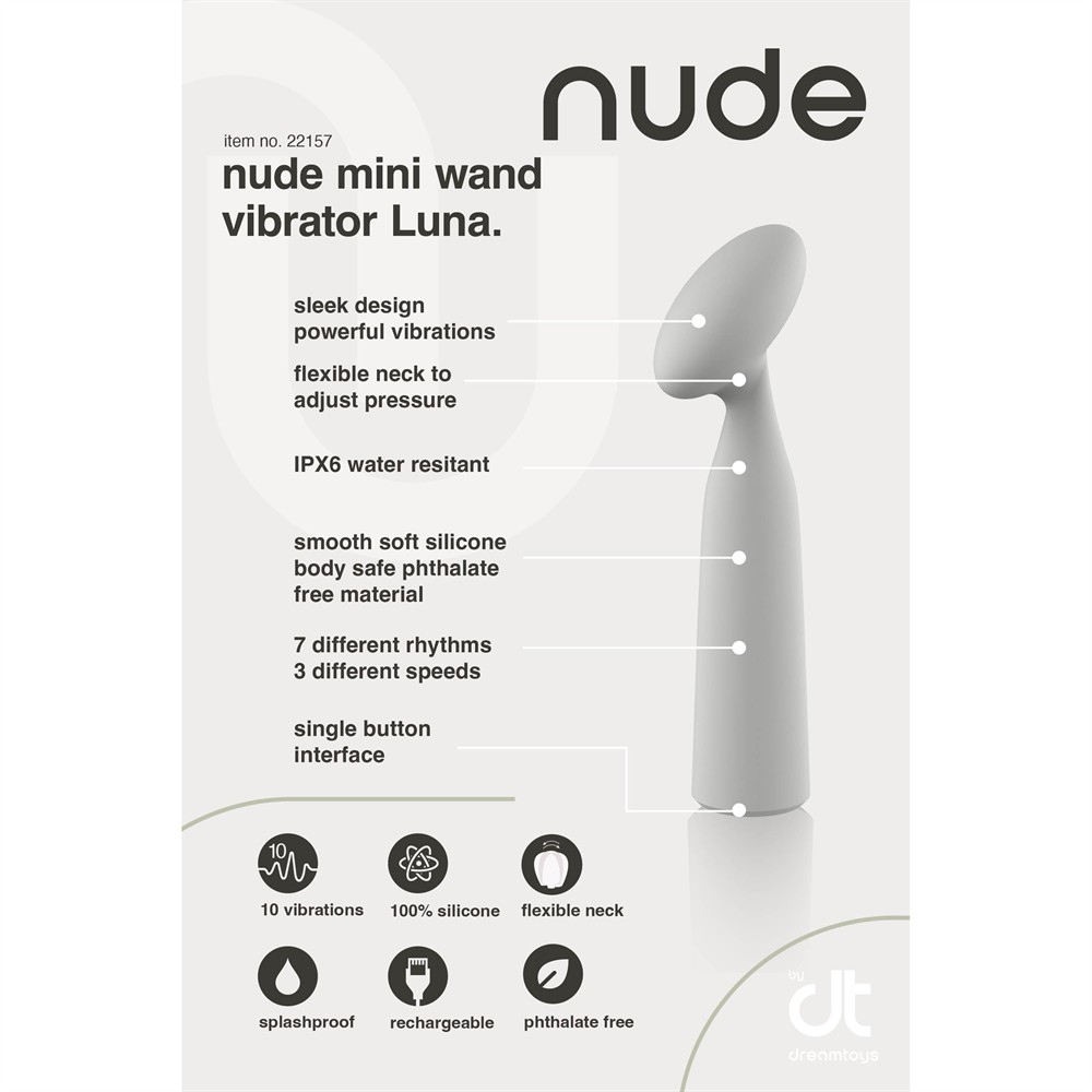 Точечный вибратор Dream Toys Nude Luna в форме мини-микрофона, серый, 16.2 х 3.3 см фото №11 — секс игрушки: Украина, NO TABOO