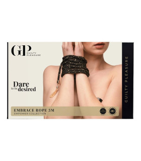 Мотузка для зв'язування Guilty Pleasure Embrace із китицями, чорна, 3 м - No Taboo