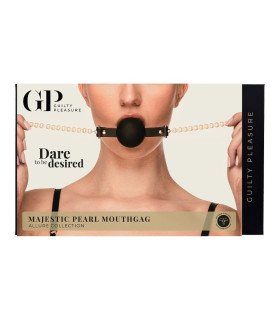 Кляп-шар Guilty Pleasure Allure Majestic Pearl с перлами, черный - No Taboo