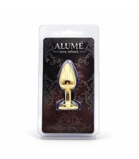 Анальная пробка ALUME, S, с камнем хамелеон, золотая, 7.1 х 3.2 см - No Taboo