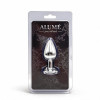 Анальная пробка ALUME, S, с белым камнем, серебряная, 7.1 х 3.2 см фото №2 — секс игрушки: Украина, NO TABOO