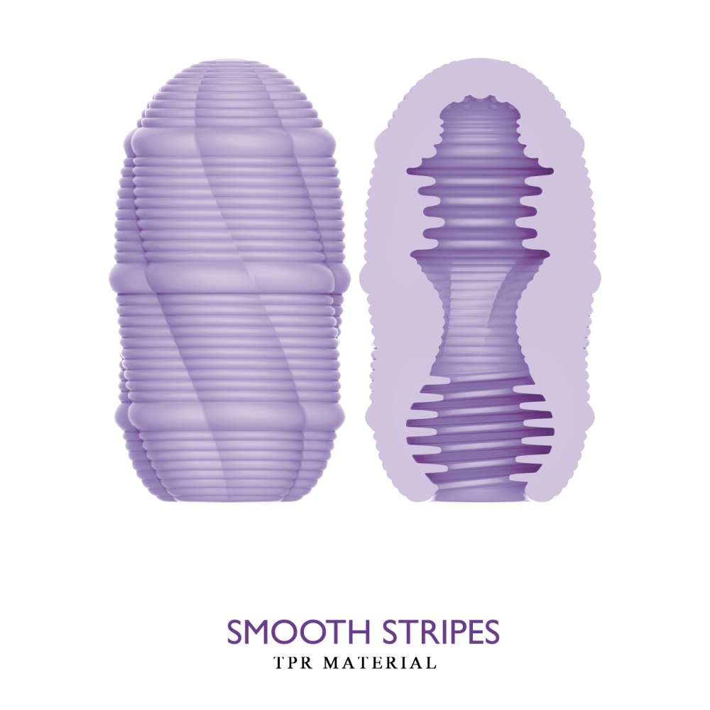 Минимастурбатор Pretty Love Smooth Stripes Cupid X Egg, фиолетовый, 10 х 5,6 см фото №3 — секс игрушки: Украина, NO TABOO