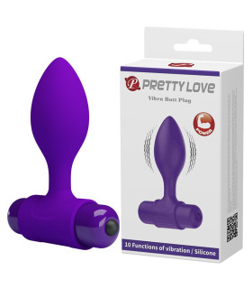 Анальный вибратор Pretty Love силиконовый, фиолетовый, 8.6 х 2.7 см - No Taboo