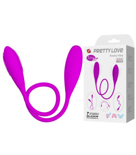 Двойное виброяйцо Pretty Love Snaky Vibe гибкое, фиолетовое, 60 х 3.2 см - No Taboo