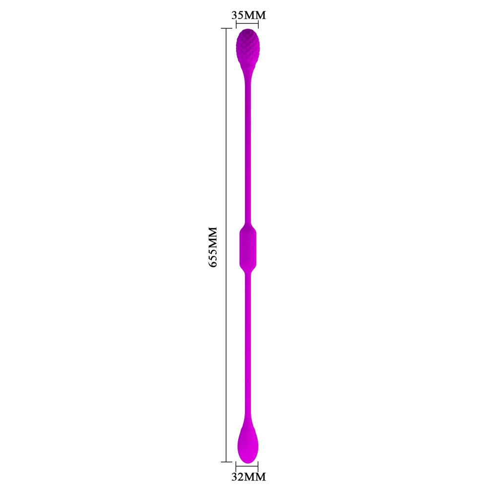 Подвійне віброяйце Pretty Love Dream Lover's Whip гнучке, фіолетове, 65.5 х 3.2 см фото №7 — секс іграшки: Україна, NO TABOO
