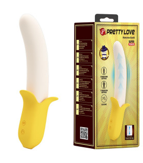 Вибратор с фрикциями Pretty Love Banana Geek в виде банана, бело-жёлтый, 19.5 х 3.1 см - No Taboo