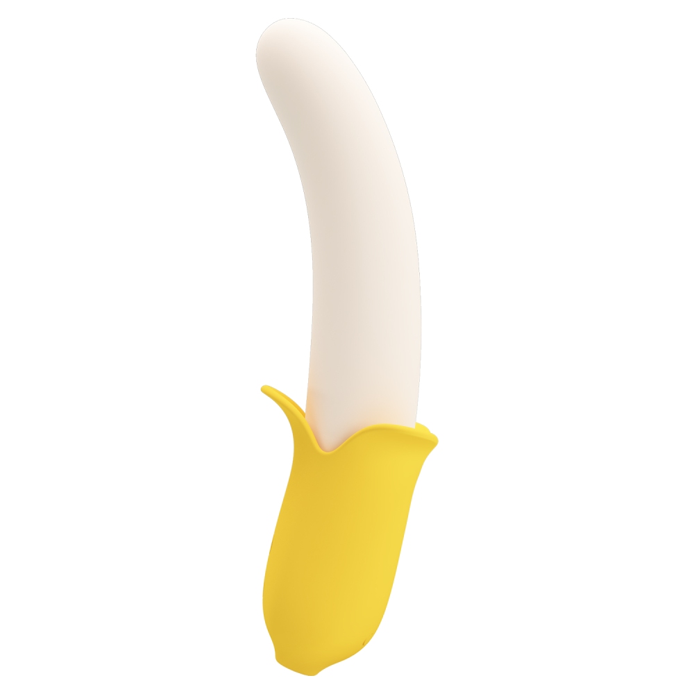 Вибратор с фрикциями Pretty Love Banana Geek в виде банана, бело-жёлтый, 19.5 х 3.1 см фото №5 — секс игрушки: Украина, NO TABOO