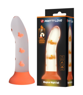 Фалоімітатор на присосці Pretty Love Magical Nightfall світиться в темряві, оренжевий, 17 х 3.3 см - No Taboo