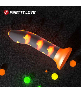 Фалоімітатор на присосці Pretty Love Magical Nightfall світиться в темряві, оренжевий, 17 х 3.3 см - No Taboo