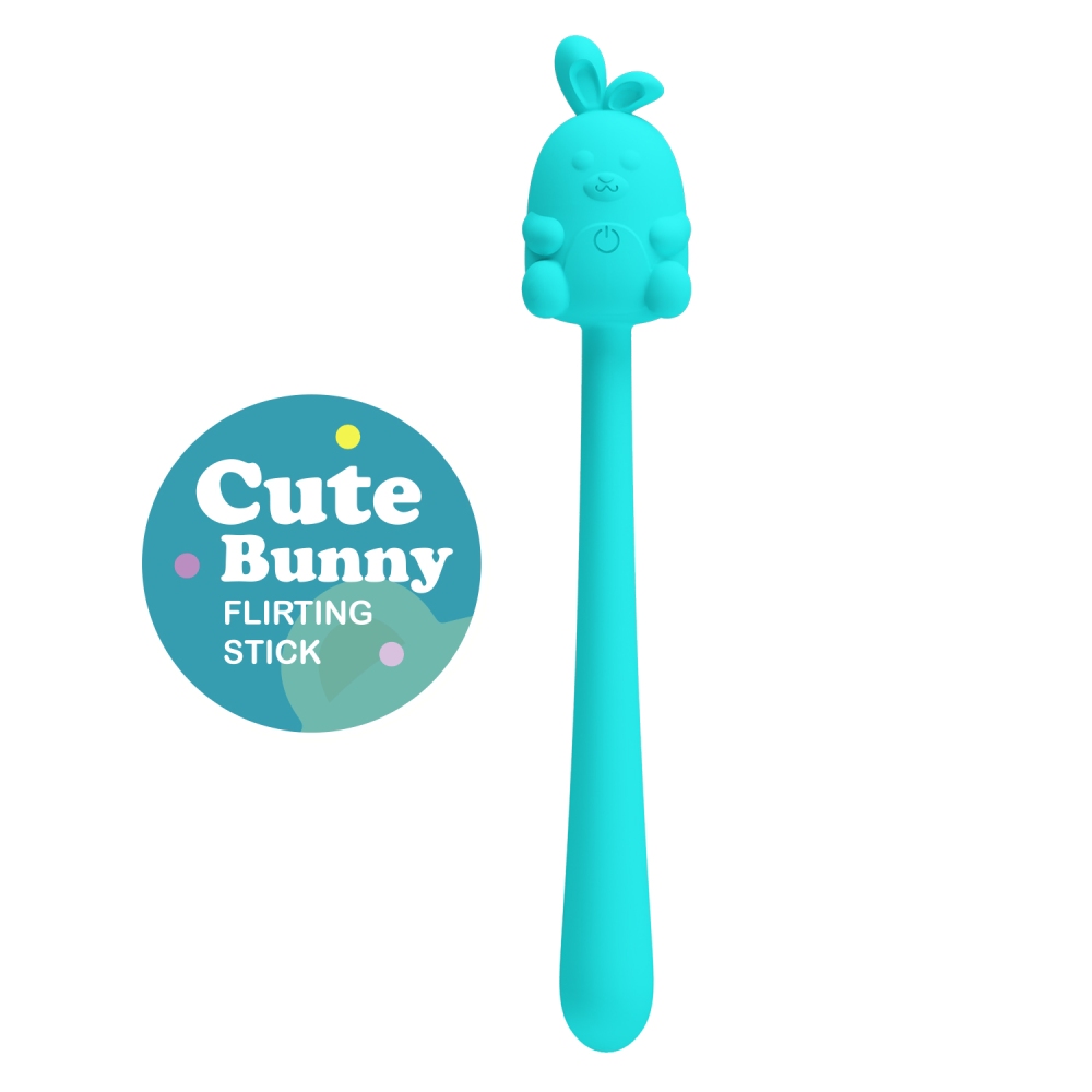 Минивибратор на палочке Pretty Love Cute Bunny гибкий, голубой, 14.2 х 1.8 см фото №2 — секс игрушки: Украина, NO TABOO