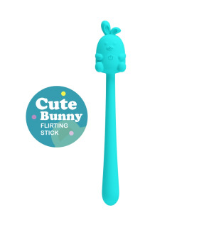 Минивибратор на палочке Pretty Love Cute Bunny гибкий, голубой, 14.2 х 1.8 см - No Taboo