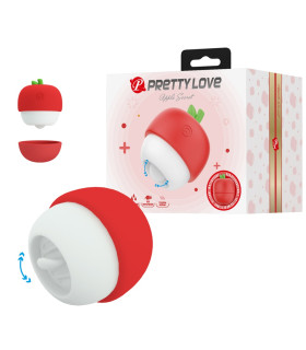 Клиторальный стимулятор Pretty Love Apple Secret с эффектом лизания, бело-красный, 5.9 х 5.9 см - No Taboo