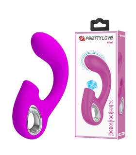 Вибратор Pretty Love Sibel с пульсацией, фуксия, 15.5 х 3.5 см - No Taboo