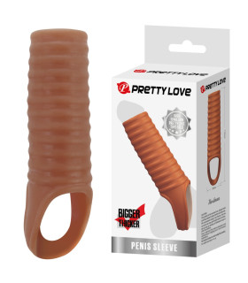 Насадка на пеніс Pretty Love Hartman ребриста, бежева, 11.2 х 2.4 см - No Taboo
