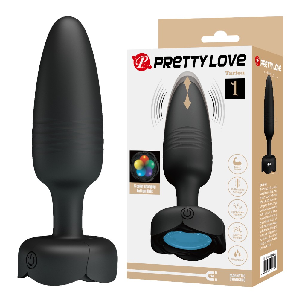 Анальный вибратор Pretty Love Tarion с мерцающей подсветкой, черный, 12.5 х 3.4 см фото №0 — секс игрушки: Украина, NO TABOO