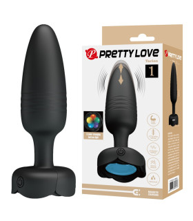 Анальный вибратор Pretty Love Tarion с мерцающей подсветкой, черный, 12.5 х 3.4 см - No Taboo