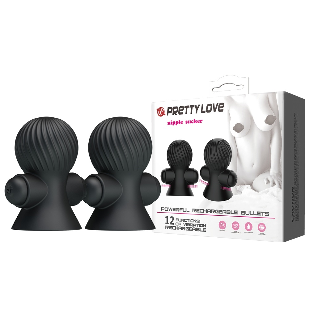 Вибростимуляторы для сосков Pretty Love Nipple Sucker силиконовые, черные, 7.2 х 4.5 см фото №0 — секс игрушки: Украина, NO TABOO