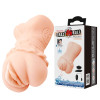 Мастурбатор-вагіна CRAZY BULL 3D Vagina с вибрацией, бежевий, 14 х 6 см фото №1 — секс игрушки: Украина, NO TABOO