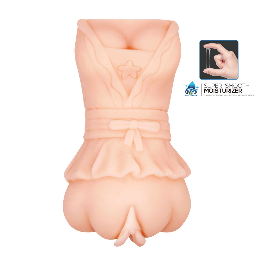 Мастурбатор-вагіна CRAZY BULL 3D Vagina с вибрацией, бежевий, 14 х 6 см фото №2 — секс игрушки: Украина, NO TABOO