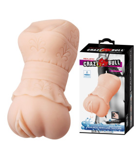 Мастурбатор-вагина CRAZY BULL 3D Vagina реалистичный, бежевый, 13.5 х 7.1 см - No Taboo