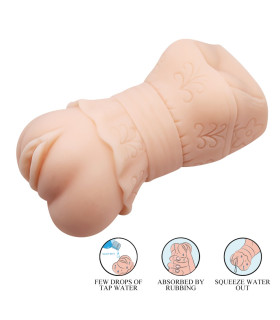 Мастурбатор-вагина CRAZY BULL 3D Vagina реалистичный, бежевый, 13.5 х 7.1 см - No Taboo