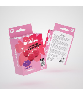 Массажные шарики Crushious Lubbies со вкусом клубники и шампанского, 3 шт - No Taboo