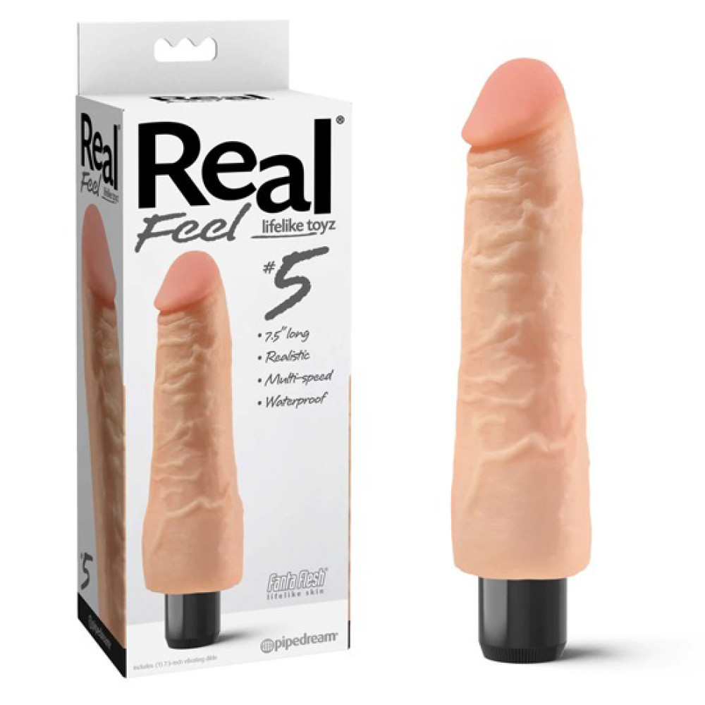 Вибратор из киберкожи Pipedream Real Feel многоскоростной, бежевый, 19 х 3.5 см фото №0 — секс игрушки: Украина, NO TABOO