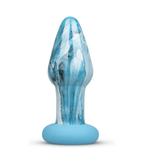 Анальная пробка Gildo Ocean стеклянная, голубая, 11 х 4 см - No Taboo