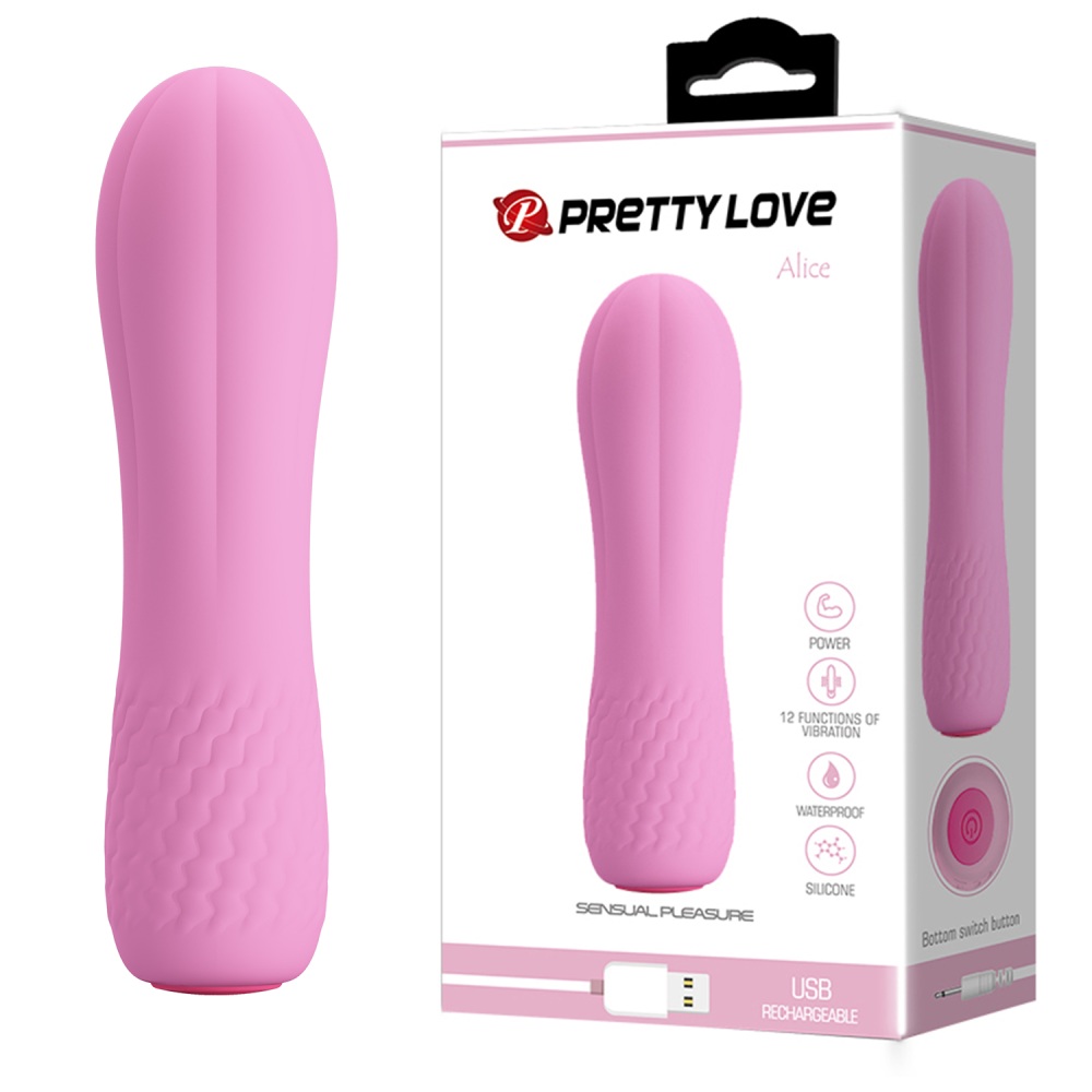 Минивибратор Pretty Love Alice силиконовый, розовый, 11.6 х 3.1 см фото №0 — секс игрушки: Украина, NO TABOO