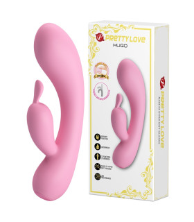 Вибратор-кролик Pretty Love Hugo розовый, 16.5 х 3.7 см - No Taboo