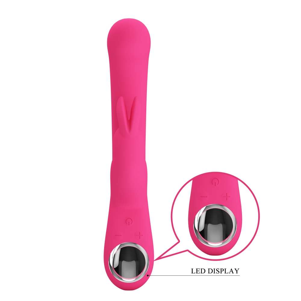 Вибратор-кролик Pretty Love Lamar с LED дисплеем, розовый, 22 х 4 см фото №3 — секс игрушки: Украина, NO TABOO