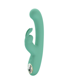 Вибратор-кролик Pretty Love Lamar с LED дисплеем, бирюзовый, 22 х 4 см - No Taboo