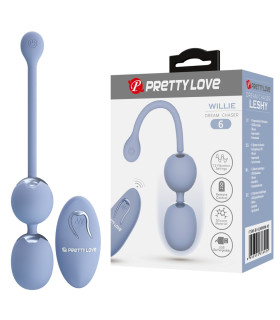 Вагинальные виброшарики Pretty Love Willie с пультом, голубые, 20.5 х 3.4 см - No Taboo